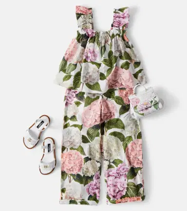 Dolce & Gabbana Kids Floral cotton poplin wide-leg pants | Thumbnail 4