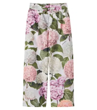 Dolce & Gabbana Kids Floral cotton poplin wide-leg pants | Thumbnail 1