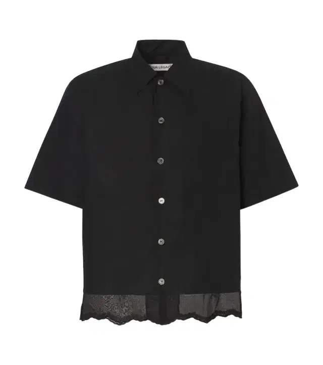 Embroidered cotton poplin shirt