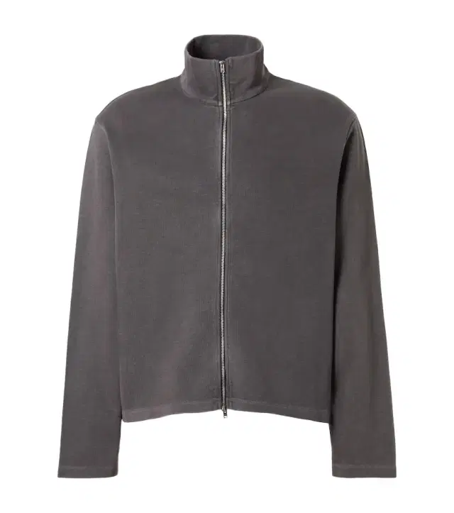 Shrunken cotton zip-up sweatshirt