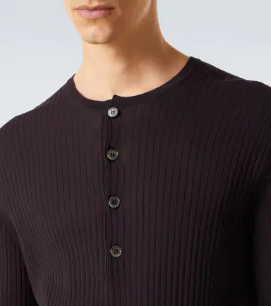 Our Legacy Fine Henley ribbed-knit cotton sweater | Thumbnail 4