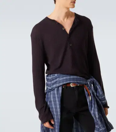Our Legacy Fine Henley ribbed-knit cotton sweater | Thumbnail 5