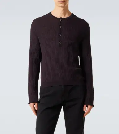 Our Legacy Fine Henley ribbed-knit cotton sweater | Thumbnail 7