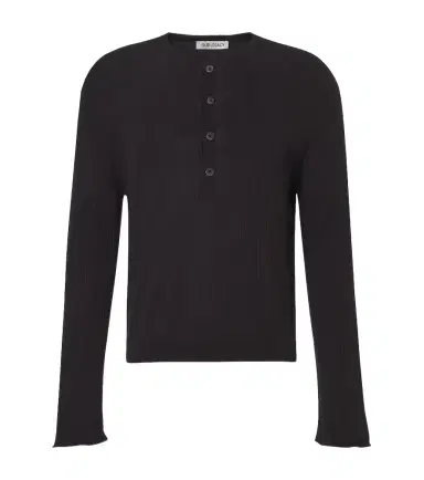 Our Legacy Fine Henley ribbed-knit cotton sweater | Thumbnail 1