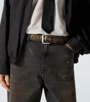 Our Legacy 40mm paisley leather belt | Thumbnail 3