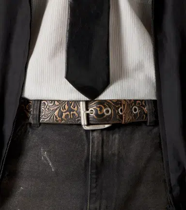 Our Legacy 40mm paisley leather belt | Thumbnail 4