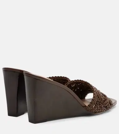Veronica Beard Ellen macramé leather wedge mules | Thumbnail 2