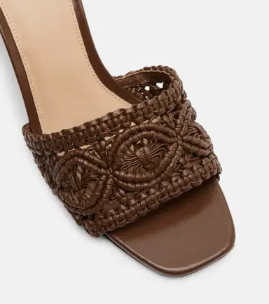 Veronica Beard Ellen macramé leather wedge mules | Thumbnail 3
