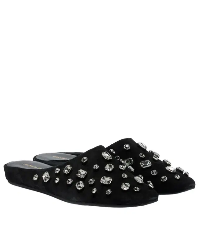 Veronica Beard Narcisa crystal-embellished suede mules