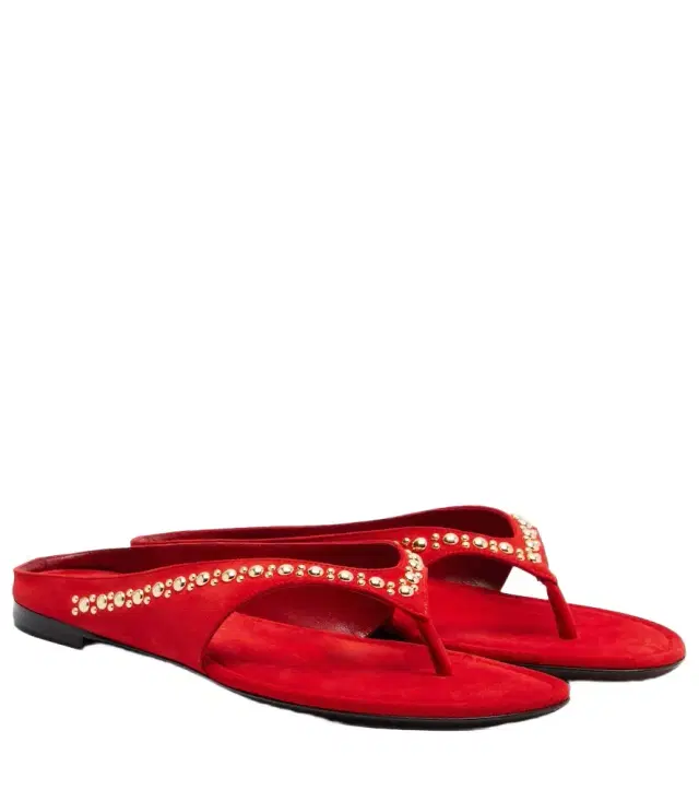 Sunkissed studded suede thong sandals