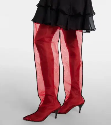 Herbert Levine Drawing A Blank 80 mesh knee-high boots | Thumbnail 5