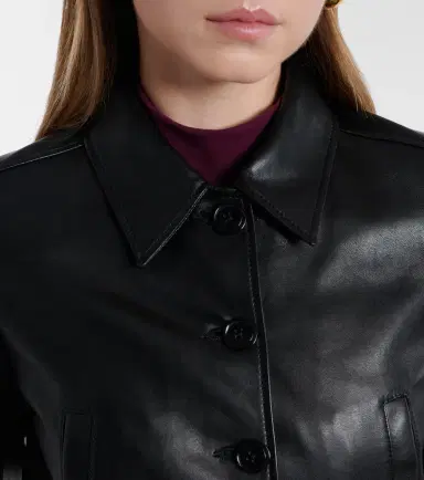 Dorothee Schumacher Sleek Statement cropped leather blouson jacket | Thumbnail 2