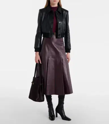 Dorothee Schumacher Sleek Statement cropped leather blouson jacket | Thumbnail 3