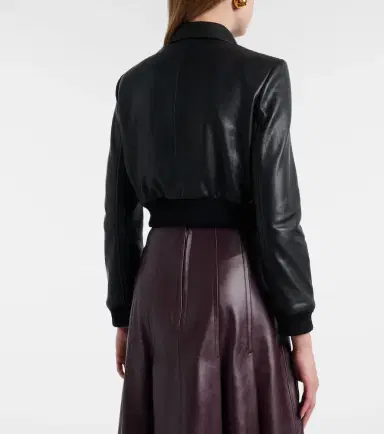 Dorothee Schumacher Sleek Statement cropped leather blouson jacket | Thumbnail 4