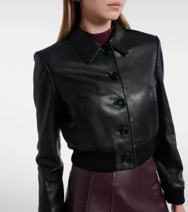 Dorothee Schumacher Sleek Statement cropped leather blouson jacket | Thumbnail 5
