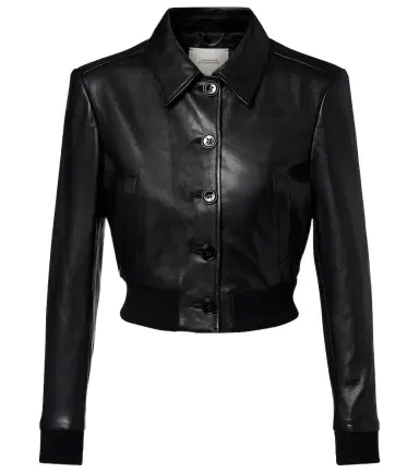 Dorothee Schumacher Sleek Statement cropped leather blouson jacket | Thumbnail 1