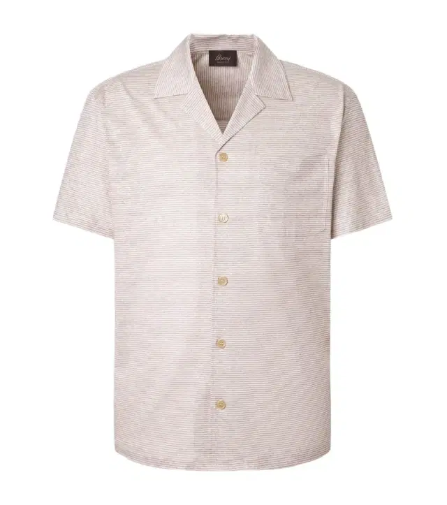 Brioni Striped linen and cotton shirt