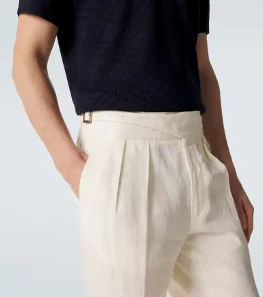 Rubinacci Linen tapered pants | Thumbnail 3 Rubinacci Linen tapered pants | Thumbnail 3