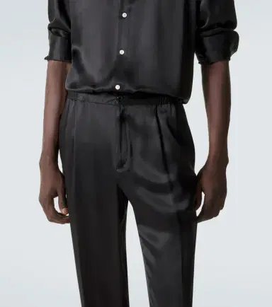 Rubinacci Reversible silk straight pants | Thumbnail 4 Rubinacci Reversible silk straight pants | Thumbnail 4