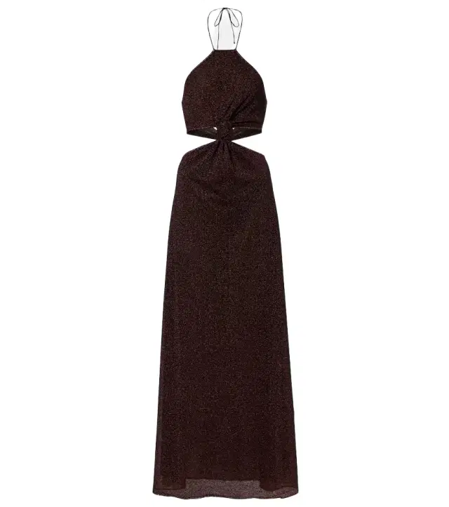 Oséree Lumière cutout halterneck maxi dress