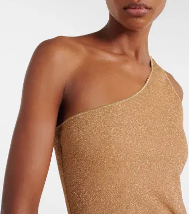 Oséree Oséree Embellished one-shoulder lamé swimsuit | Thumbnail 2