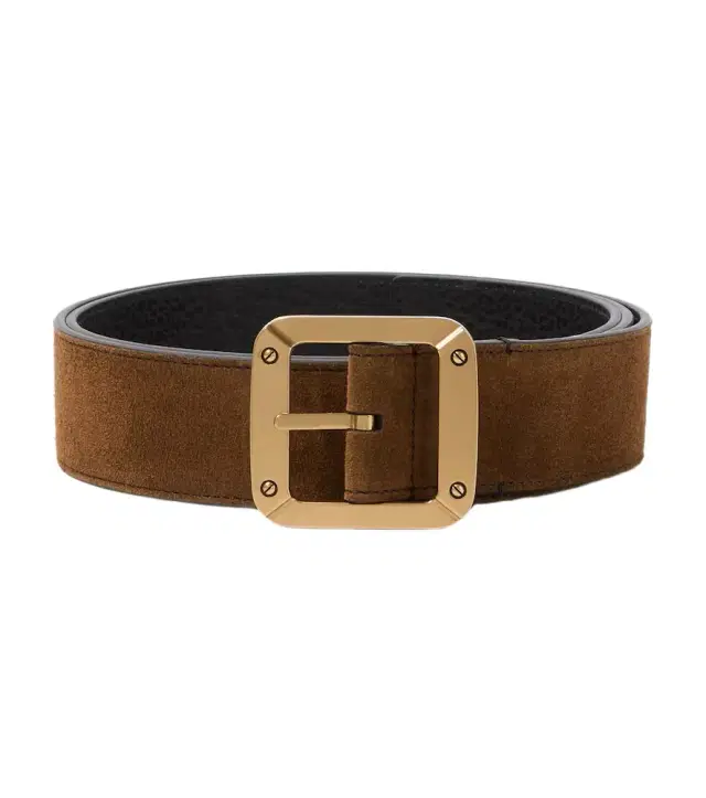 Reversible leather and suede belt