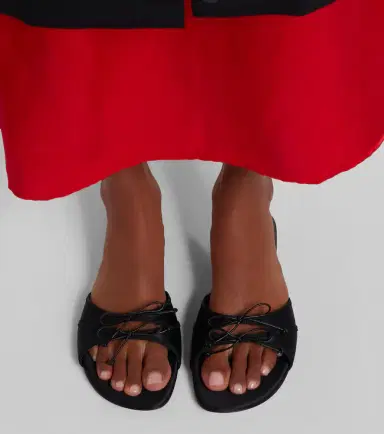 Amina Muaddi Eleonora bow-detail satin sandals | Thumbnail 5