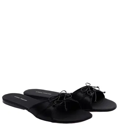 Amina Muaddi Eleonora bow-detail satin sandals | Thumbnail 1