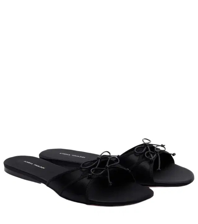 Amina Muaddi Eleonora bow-detail satin sandals
