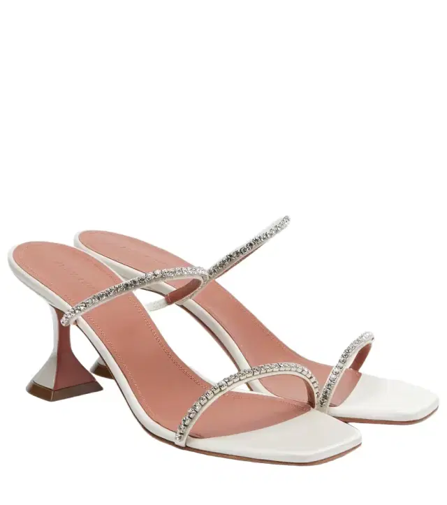 Amina Muaddi Gilda 70 embellished satin mules