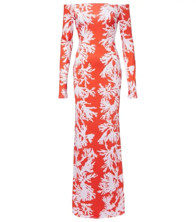 Mila printed jersey maxi dress