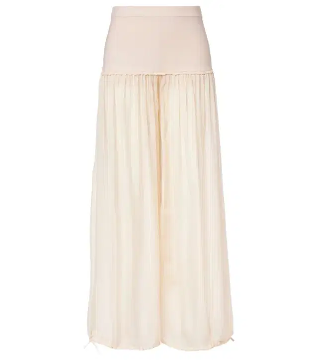 Mid-rise wide-leg pants