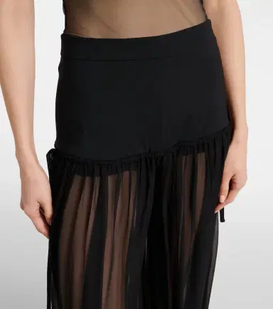 Nensi Dojaka Mesh-trimmed silk balloon pants | Thumbnail 4 Nensi Dojaka Mesh-trimmed silk balloon pants | Thumbnail 4