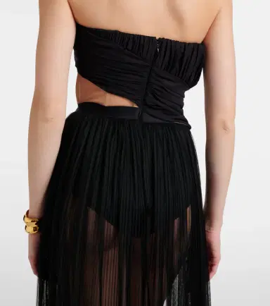 Nensi Dojaka Semi-sheer gown | Thumbnail 2 Nensi Dojaka Semi-sheer gown | Thumbnail 2