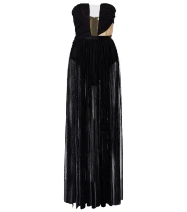 Nensi Dojaka Semi-sheer gown | Thumbnail 1 Nensi Dojaka Semi-sheer gown | Thumbnail 1
