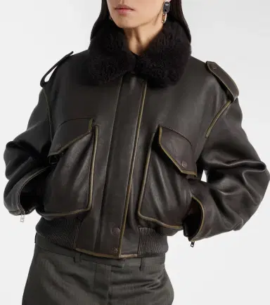 Acne Studios Leather bomber jacket | Thumbnail 3 Acne Studios Leather bomber jacket | Thumbnail 3