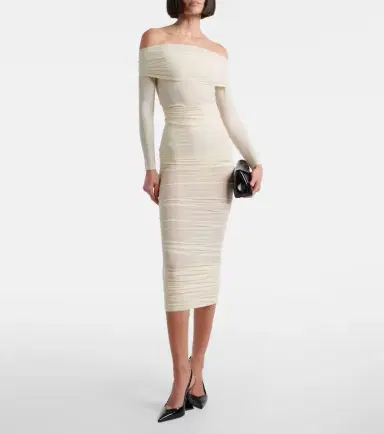 Wolford Draped semi-sheer off-shoulder top | Thumbnail 2 Wolford Draped semi-sheer off-shoulder top | Thumbnail 2
