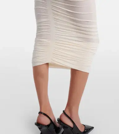 Wolford Draped sheer high-rise midi skirt | Thumbnail 4 Wolford Draped sheer high-rise midi skirt | Thumbnail 4