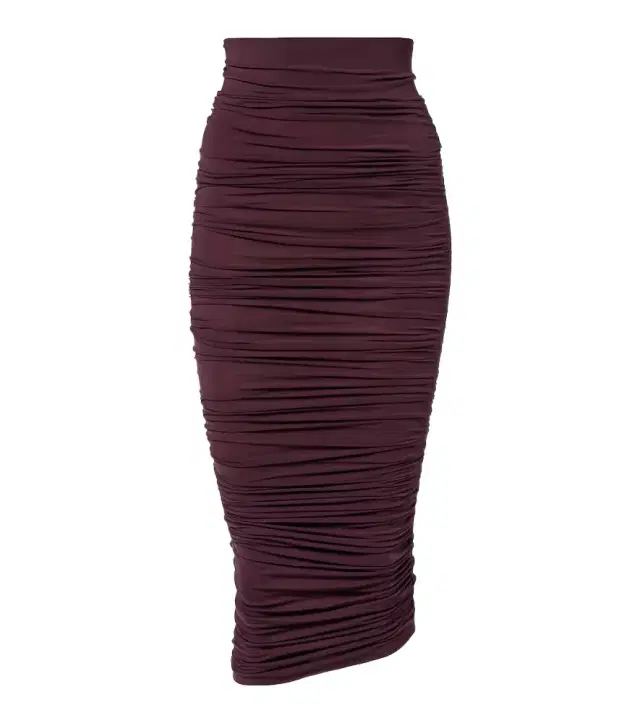 Wolford Draped sheer high-rise midi skirt