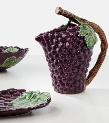 Bordallo Pinheiro Grapes earthenware jug | Thumbnail 4