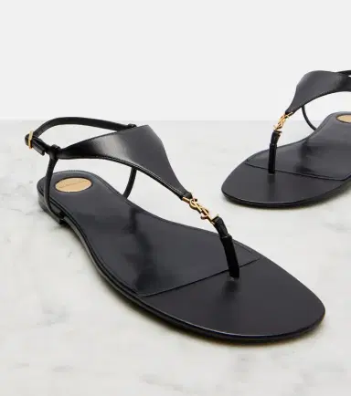 Saint Laurent Cassandre leather thong sandals | Thumbnail 3 Saint Laurent Cassandre leather thong sandals | Thumbnail 3