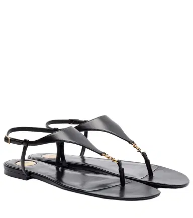 Saint Laurent Cassandre leather thong sandals | Thumbnail 1 Saint Laurent Cassandre leather thong sandals | Thumbnail 1
