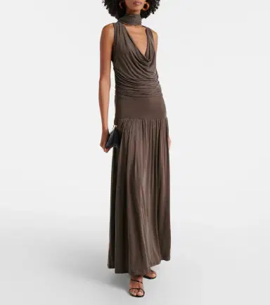 Aya Muse Alyve draped halterneck maxi dress | Thumbnail 4