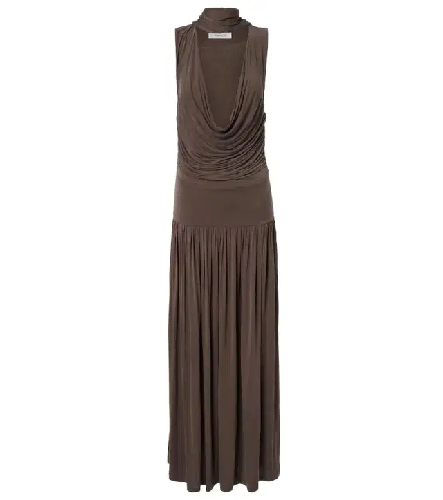 Aya Muse Alyve draped halterneck maxi dress