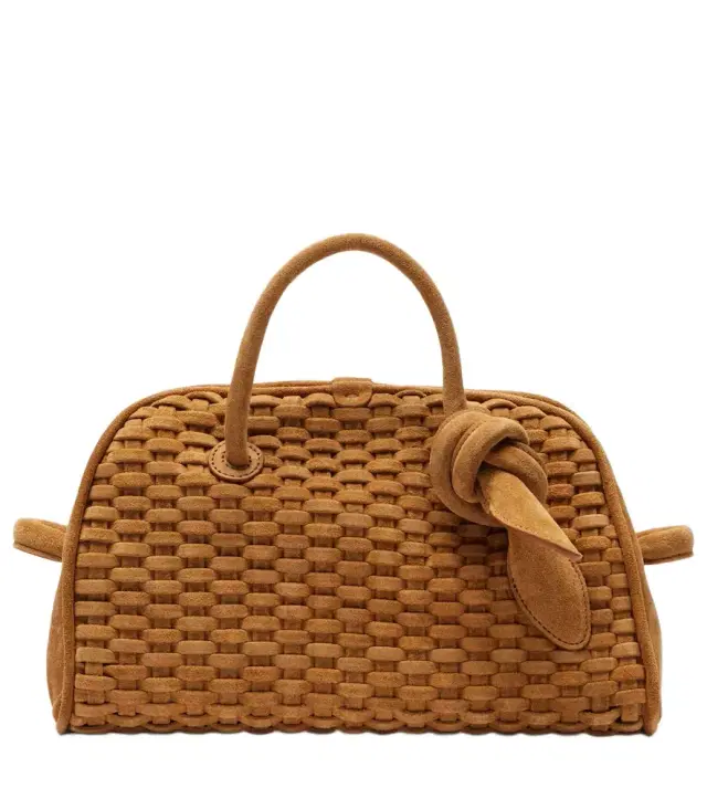 Turismo Small woven suede bowling bag