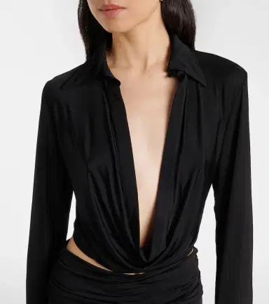Aya Muse Freya draped crop top | Thumbnail 3