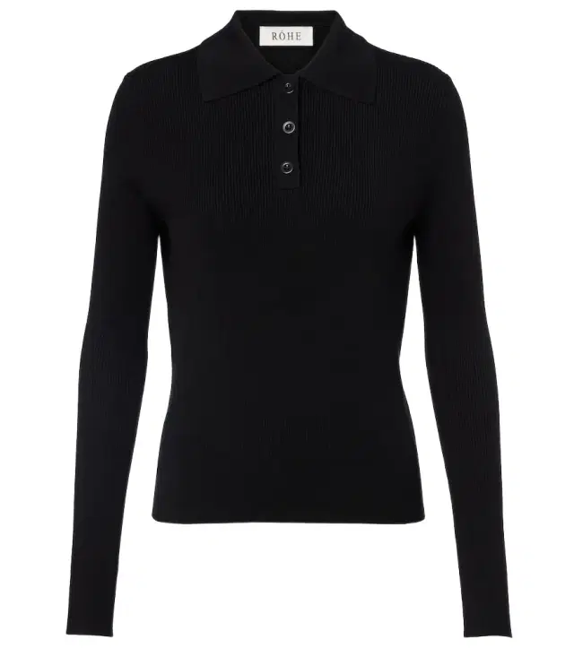 Rohe Róhe Ribbed-knit polo shirt