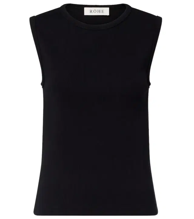 Róhe Ribbed-knit cotton-blend tank top