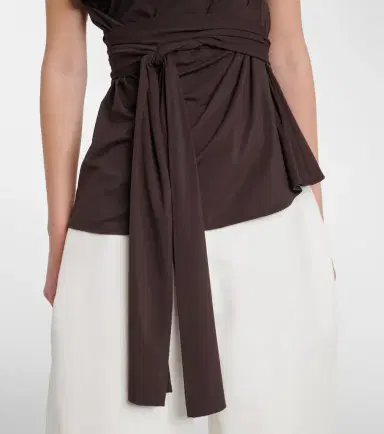 RÓHE Róhe One-shoulder jersey wrap top | Thumbnail 2