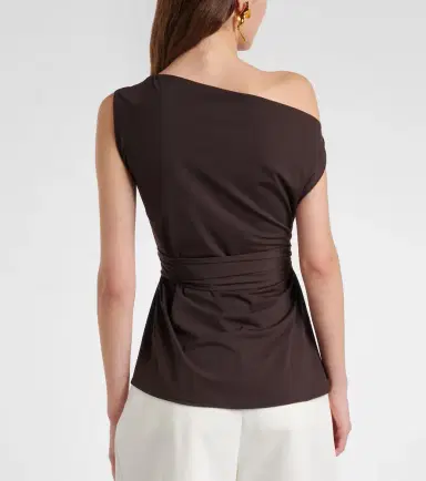 RÓHE Róhe One-shoulder jersey wrap top | Thumbnail 4